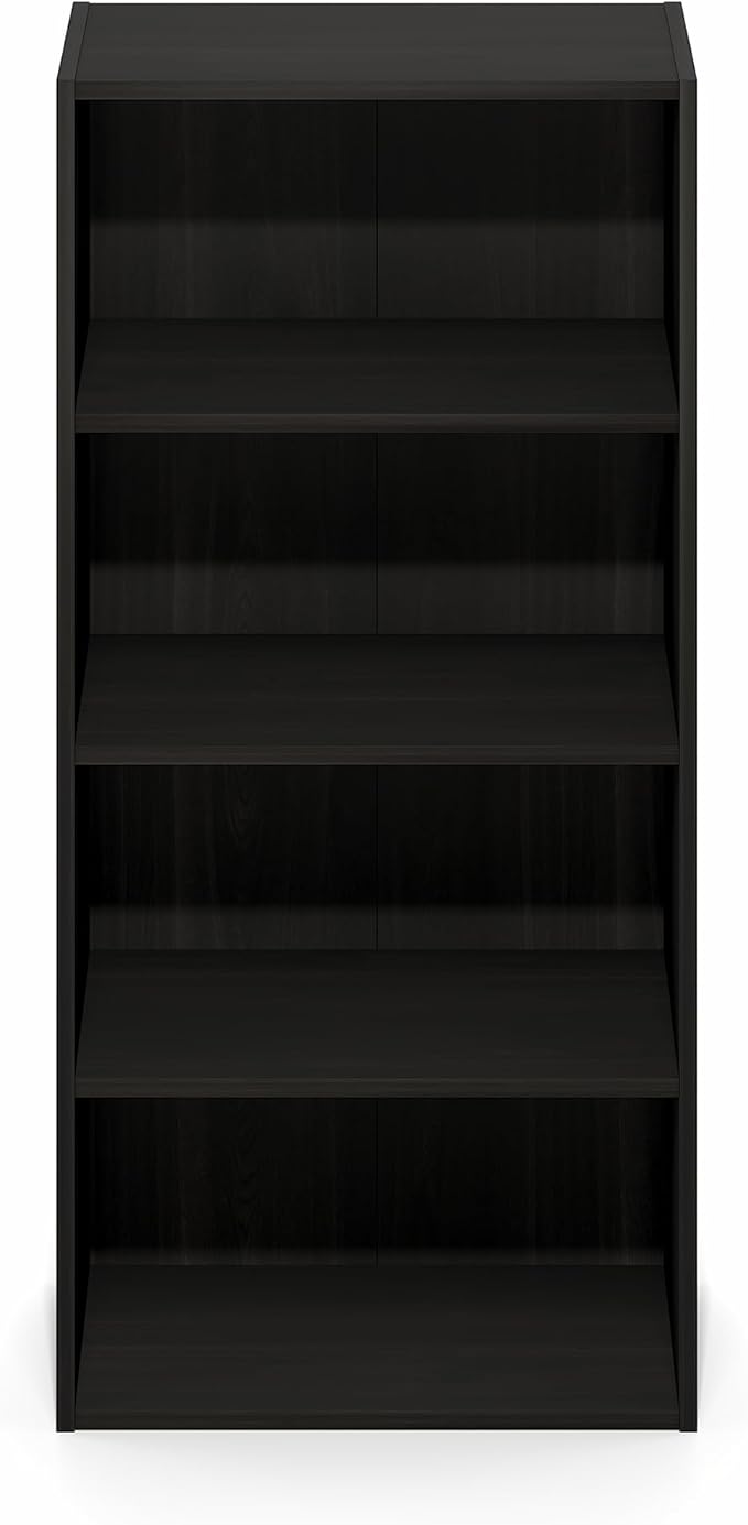 Furinno Basic Book Shelf, 4-Tier Bookcase with Open Shelf, Bookshelf, Cube Storage Organizer, 11 x 17 x 35, for Living Room, 