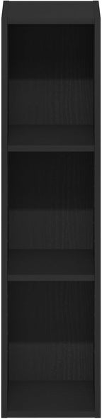 Furinno Fulda Book Shelf, 3-Tier Narrow Bookshelf, Bookcase with 8-in Width Storage Shelf, 9.3 x 7.9 x 31.5, for Living Room,