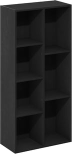 Furinno LUDER Book Shelf, 7-Cube Bookshelf, Bookcase with Open Shelves, 9.4 x 19.5 x 41.7, Easy Assembly, for Living Room, Be