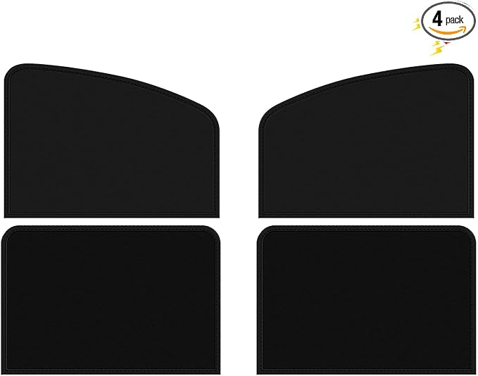 Side Window Sun Shade Magnetic Universal Sunshade Privacy Blinds Car Blackout Curtain for Car Camping Sleeping Family Travelling Rear Side 4PCS