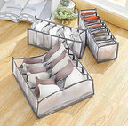 3 Set Underwear Organizer, Foldable Bra Underwear Drawer Organizer Divider Bins for Underwear, Socks, Ties, Bras, Underwear S
