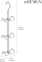 mDesign Metal Wire Over The Closet Rod Hanging Storage Organizer Hanger for Storing and Organizing Purses, Backpacks, Satchel
