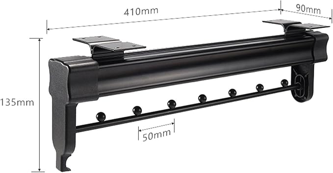 Pull Out Clothes Rail Extendable Pull Out Closet Rod - Wardrobe Pull-Out Trousers Rack, Extendable Wardrobe Rail in Steel, Ad