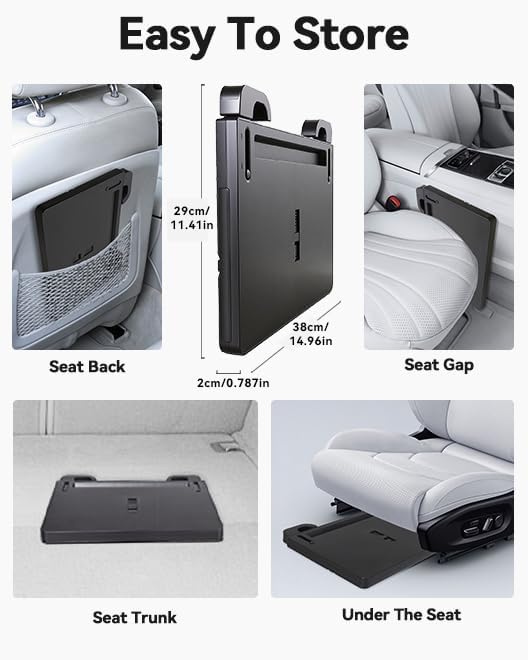 Car Steering Wheel Desk for Laptop, Portable Car Steering Wheel Tray for Eating & Work, Multipurpose Travel Car Table, Steering Wheel Mounted Desk (Parked Use Only)