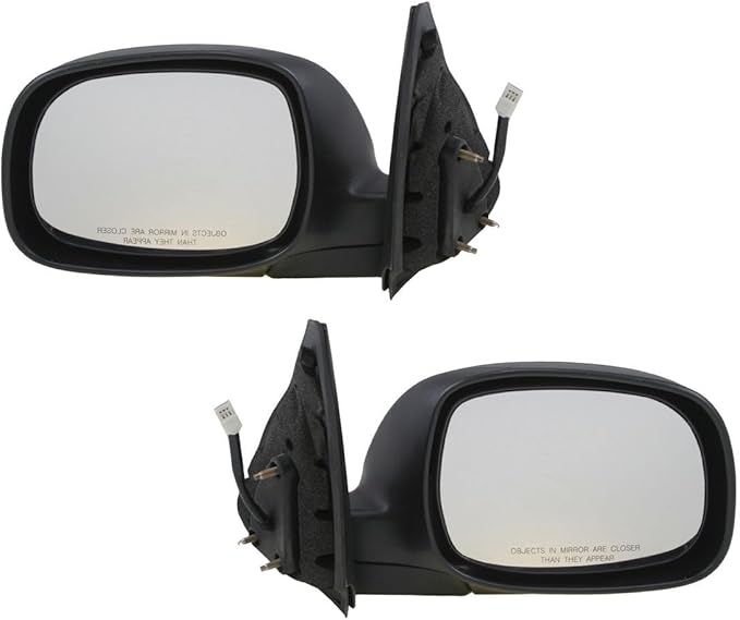TRQ Driver and Passenger Side Mirror Assembly Set Power Heated Foldaway Paint to Match Compatible with 2001-2007 Toyota Sequo