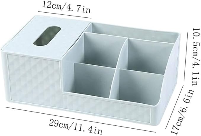 Bathroom Makeup Organizers, Plastic Cosmetics Storage Box With Tissue Box Sundries Desktop Lipstick Skincare Makeup Organizer