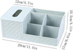 Bathroom Makeup Organizers, Plastic Cosmetics Storage Box With Tissue Box Sundries Desktop Lipstick Skincare Makeup Organizer