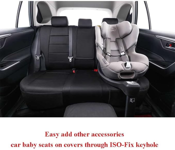 EKR Rav4 Seat Covers Custom Fit for Toyota Rav4 (Hybrid) Woodland/Limited 2026,Car Seat Cover Full Set for SUV,Neoprene(Black