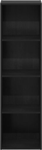 Furinno PASIR Book Shelf, 4-Tier Modern Bookshelf, Open Shelves Bookcase 9 x 12 x 42, Easy Assembly, for Living Room, Bedroom