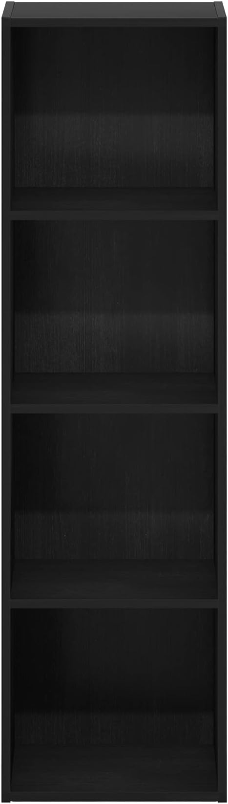 Furinno PASIR Book Shelf, 4-Tier Modern Bookshelf, Open Shelves Bookcase 9 x 12 x 42, Easy Assembly, for Living Room, Bedroom