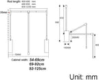 Extendable Pull Out Closet Rod - Pull-Down Wardrobe Clothes Rail, Extendable Wardrobe Rail Tube Rod, Hanging Rod for Closet S