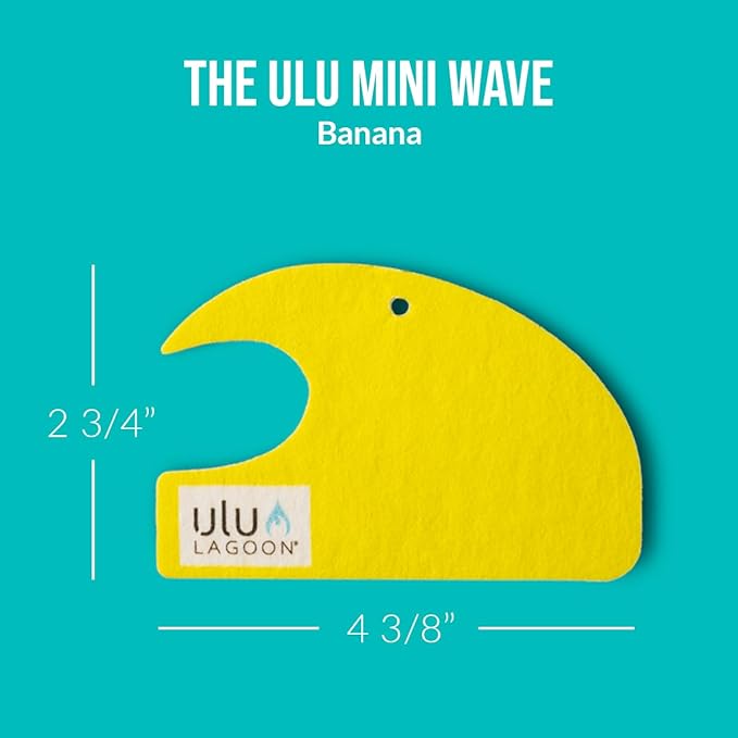 ulu Lagoon Hanging Car Air Freshener | Tropical Beach Coconut Surf Wax Scent Mini Wave | Long Lasting Car Freshener, Closet a