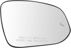TRQ Right Passenger Side Mirror Glass Heated Blind Spot Convex Compatible with 2019-2023 Toyota RAV4 TO1325143