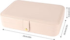 Luxury Small Travel Jewelry Box with Earring Compartments, Rectangle Jewellery Organizer Case for Women,Valentine's Day Gift 