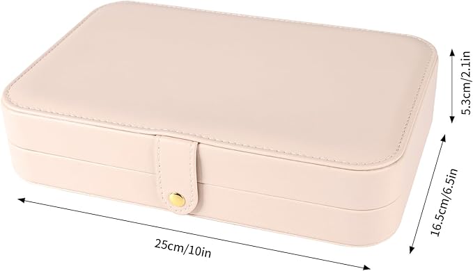 Luxury Small Travel Jewelry Box with Earring Compartments, Rectangle Jewellery Organizer Case for Women,Valentine's Day Gift 
