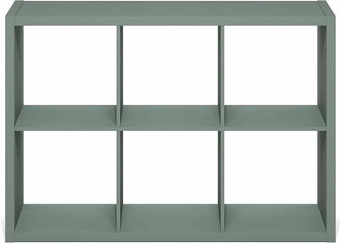 Furinno Cubicle Book Shelf, 6-Cube Bookshelf, Extra Thick Frame Horizontally & Vertically Reversible Bookcase with Open Back,