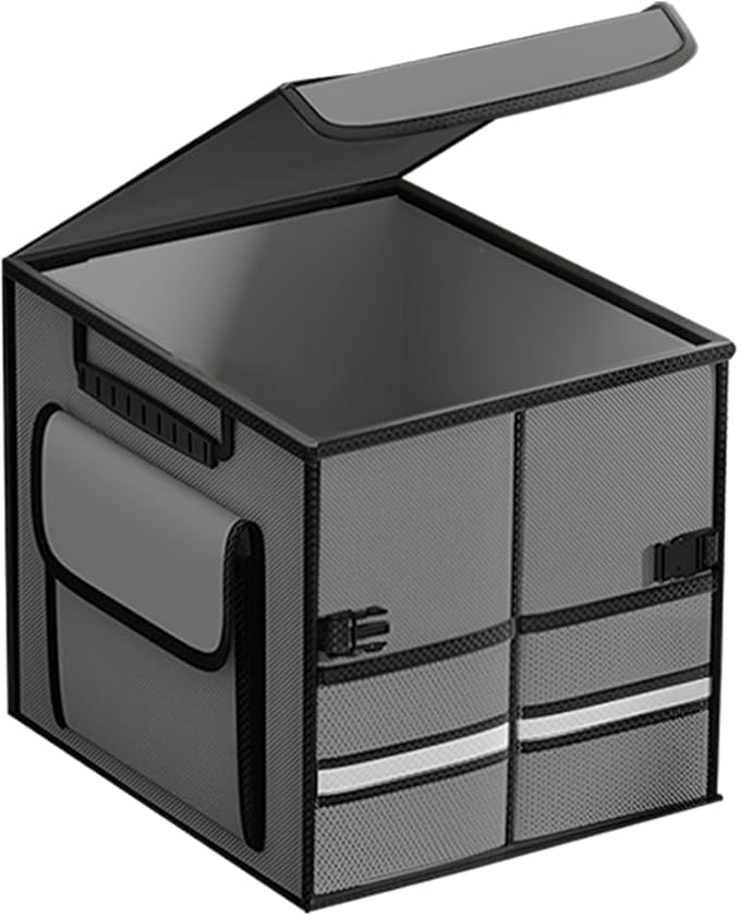 Car Trunk Organizer, Collapsible Multi Compartment Waterproof Sturdy Vehicle Trunk Container Box, Sturdy Automotive Interior S