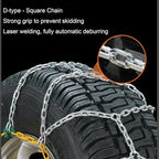Auto Tightening Snow Chains for Cars, SUVs & Trucks - Quick Fit 1-Minute Installation, Reusable Emergency Traction Tire Chain