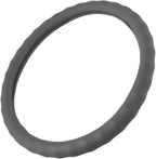 BDK Gray Leather Car Steering Wheel Cover Large Size 15.5 to 16 inch, Easy Installation