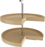 Rev-A-Shelf 2 Tier Pie-Cut Lazy Susan for Corner Base Cabinets, Plastic, 28" Double Shelf Swivel Kitchen Spice/Can Organizer,