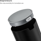 EKO Fandy 0.4 Gal/1.5L Mini Tabletop Trash Bin with Swing-Lid, Desktop Trash Can for Bathroom Countertop, Vanity, Coffee or Office, Small Garbage Bin (Black)