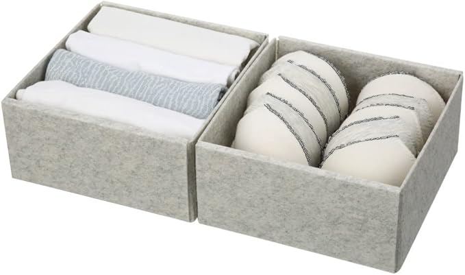 YBM HOME Clothes Drawer Organizer - Set of 2 Drawer Organizers for Bra, Underwear, Lingerie, Socks, Ties ETC - Foldable, Easy
