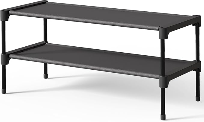 Kitsure Shoe Rack - Non-Woven Shoe Rack Shelf, Shoe Organizer for Closet, Entryway, Garage & Corridor, Stackable Shoe Shelves