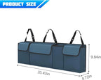 Car Trunk Organizer with Lid, Large Waterproof Vehicle Backseat Hanging Storage Bag with 4 Pockets & Adjustable Straps, Colla