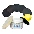 Cerium Oxide, Oxido de Cerio, Glass Polishing Kit, High Grade, Glass Scratch Remover, Set with 3" Backing PAD, Wool Felt, and