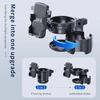 3-in-1 Stroller Cup Phone Holder Attachment, Universal Cup Holder with Adjustable Phone Mount, Double Cup Holder for Walker, 
