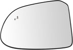 TRQ Driver Side Mirror Glass Heated Blind Spot Indicator Compatible with 2019-2020 Hyundai Santa Fe HY1324134 HY1324135
