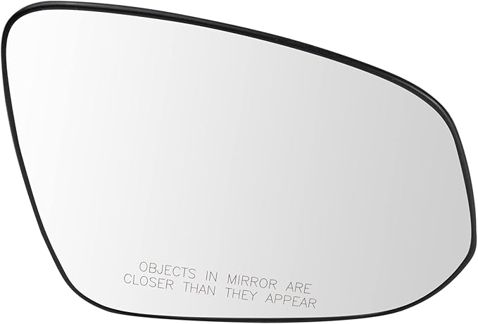 TRQ Passenger Side Door Mirror Glass Without Blind Spot Detection Clear Snap On Compatible with 2019-2023 Toyota RAV4 TO13251