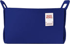 Collapsible Felt BLUE Storage Bin Large 14.6"x9.4"x9.4" – Foldable Basket with Handles for Closet, Laundry Room Organization,