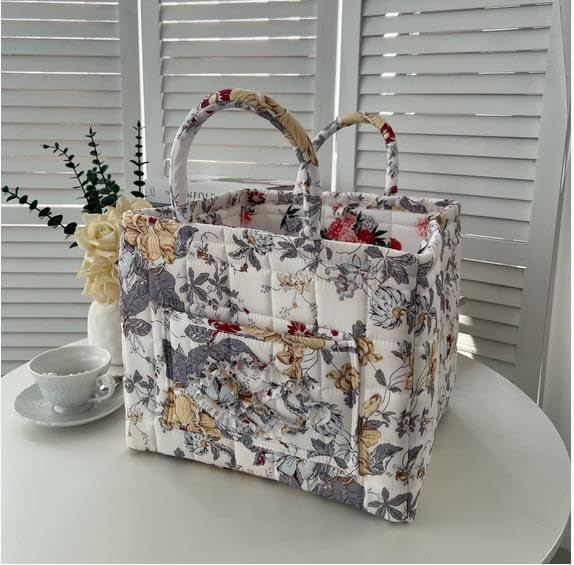 Boho Fabric Storage Basket, Large Capacity Laundry Basket, 12.2'' x 10.23'' x 10.23'' Collapsible Laundry Hamper with Easy Ca