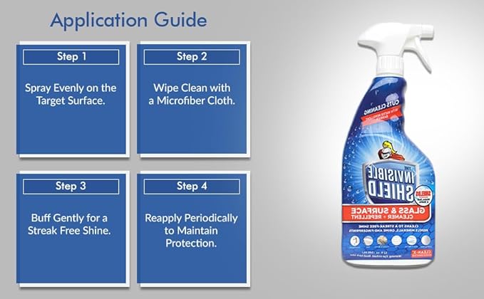 Invisible Shield Glass & Surface Cleaner 32 fl. oz. Cleans and Protects on multi surfaces by UNELKO- Clean-X (3)