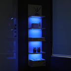 5 Tier Wall Shelf Unit, RGB Lack Shelf, Vanity Shelves with Light,White Shelves for Room,Office,Bathroom,Remote Control