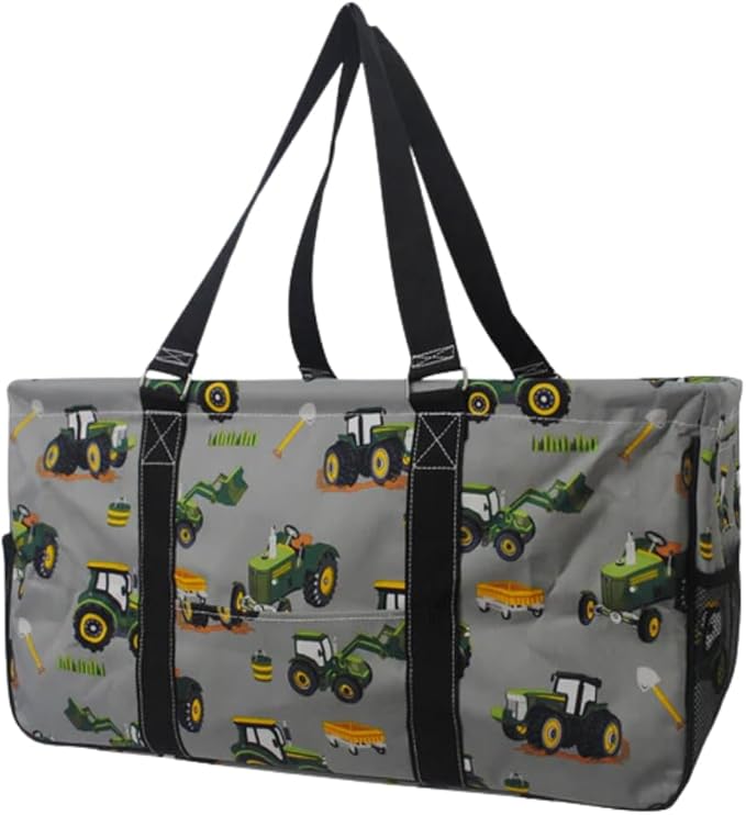 NGIL Extra Large Utility Tote Reusable Grocery Bag Oversized Collapsible for Groceries, Storage, Picnic, Beach (Tractor Truck-black)