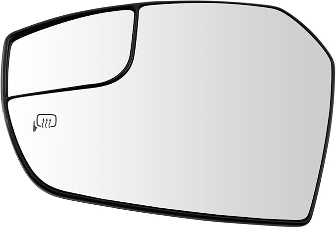 TRQ Driver Side Mirror Glass Heated Clear Compatible with 2017-2019 Ford Escape FO1324173