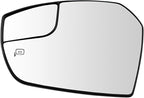 TRQ Driver Side Mirror Glass Heated Clear Compatible with 2017-2019 Ford Escape FO1324173