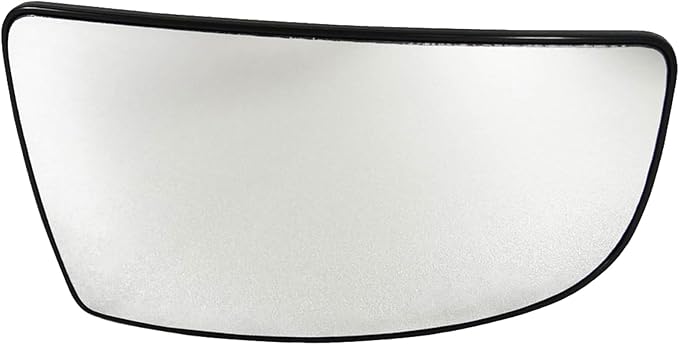TRQ Passenger Side Lower Mirror Glass Snap On with Backing Plate Compatible with 2015-2019 Ford Transit-150, Transit-250, Tra