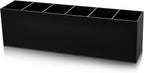 Jetec Acrylic Pen Holder 6 Compartments Makeup Brush Stationery Organizer Pencil Holder for Desk Accessories, Cosmetic Brushe