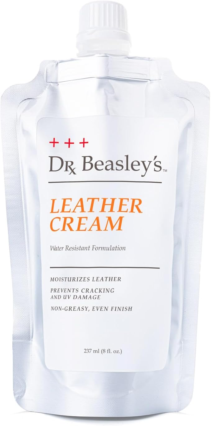 Dr. Beasley's Leather Cream 8 oz - Elite Leather Care Solution, Protects & Rejuvenates Leather Auto Interior, UV Inhibitors, 