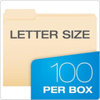 Pendaflex File Folders, Letter Size, 8-1/2" x 11", Classic Manila, 1/3-Cut Tabs in Left, Right, Center Positions, 100 Per Box