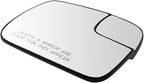 TRQ Right Passenger Side Mirror Glass Convex Snap On Compatible with 2016-2019 Ford Explorer 2013-2019 Ford Police Intercepto