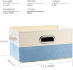 PRANDOM Fodable Storage Bins for Closet [3-pack] Decorative Fabric Storage Baskets Cubes with Leather/Metal Handles for Shelv