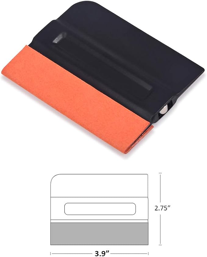 Gomake Vinyl Wrap Squeegee 4 Inch Magnet Tint With Micro-Fiber Felt Edge - Car Vinyl Scraper Decal Applicator Tool, Wallpaper Window Film Smoothing Tool, Pack of 3
