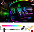 Car Door Ambient Lights, 2pcs LED Interior Atmosphere Light Strip Kit Universal Fit for Most Cars, APP Control RGB Color Changing, Easy Installation