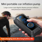 Tire Inflator Portable Air Compressor Portable Air Pump Cordless Bike Pump with Digital Dual Values Display 150 PSI Car Tires Pump with LED Lights Air Pump