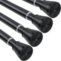 4Pack Black Tension Curtain Rod for Windows 29 to 64 inch, Never Rust adjustable curtain rod tension curtain rods no drilling