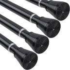 4Pack Black Tension Curtain Rod for Windows 29 to 64 inch, Never Rust adjustable curtain rod tension curtain rods no drilling